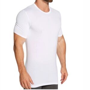 Tommy John 2 Pack Cotton Basics Crew Neck Stay Tucked Fit White Undershirts